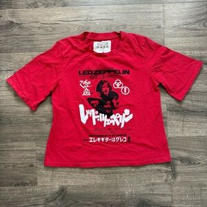 Led Zeppelin x People of Leisure Red Short Sleeve T Shirt Medium Adult Unisex